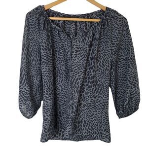 Express Silk Patterned Peasant Blouse Size Small
